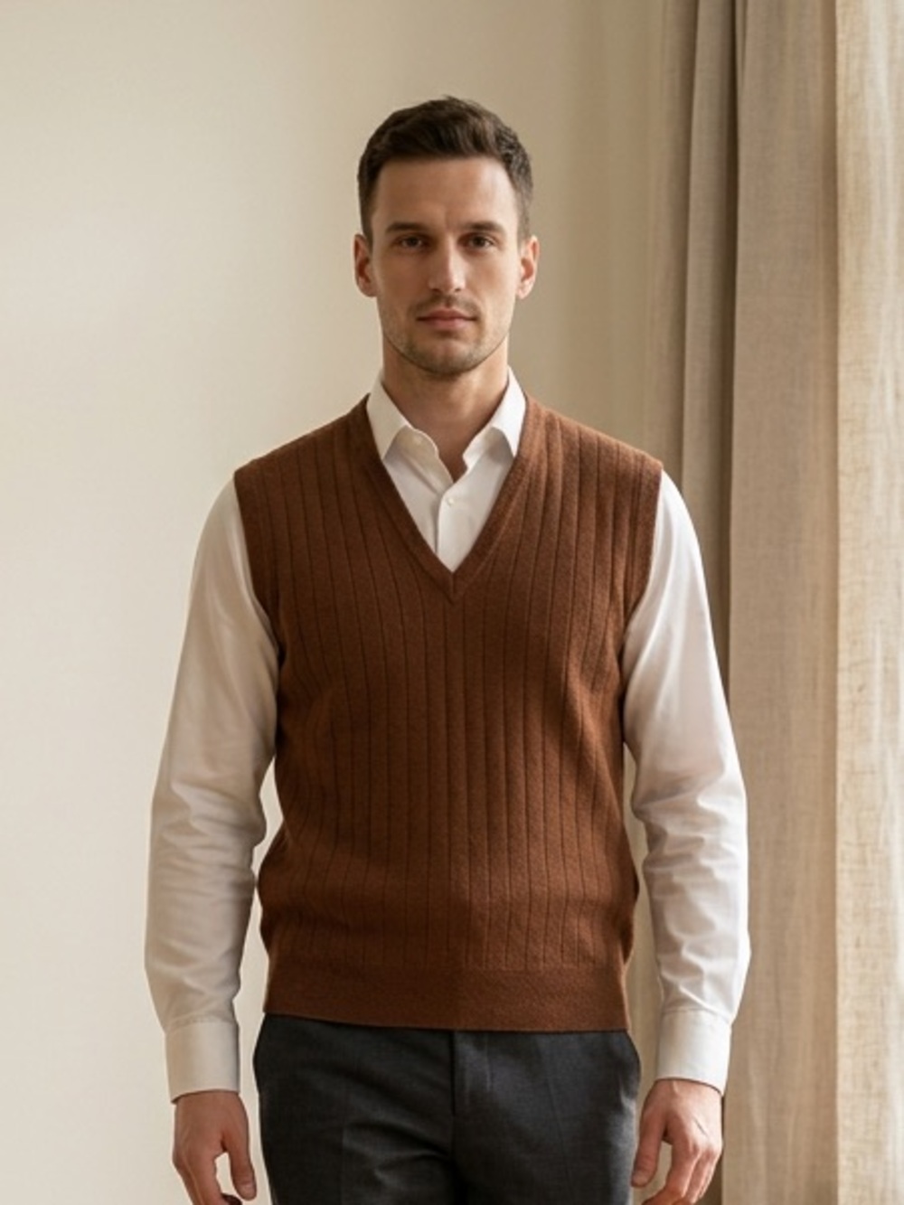 Vtg TSE 100% Cashmere Preppy V-Neck Quiet Luxury Posh Academia Sweater Vest